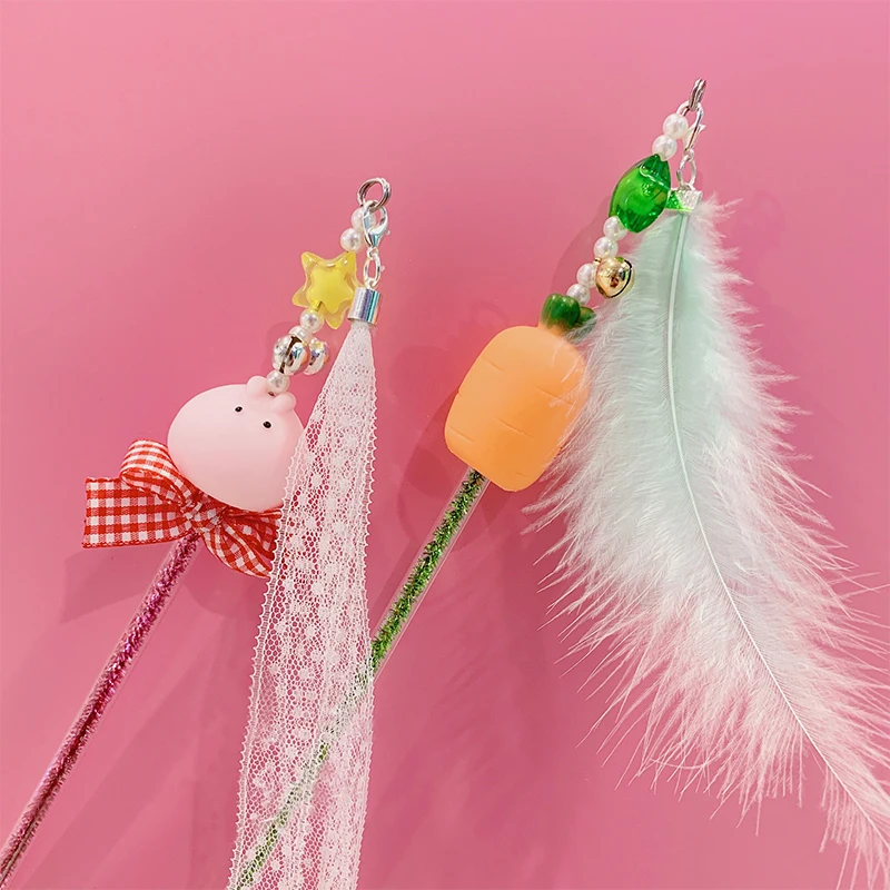 

1pc/1lot Pet toy Carrot Bunny Telescopic Funny Cat Stick Cat Toy Cute High Quality Feather Throwing Toy