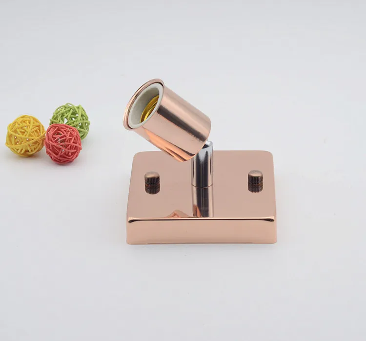 

Modern Round Square Rose Gold E27 Lamp Base Ceiling/Wall Mounted Bulb Socket Screws Rotatable Lamp Base E27 Bulb Holder