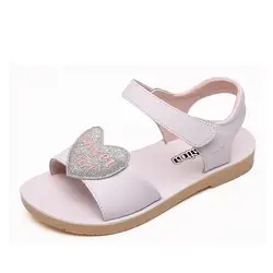 ULKNN/сандалии для девочек, новинка 2019 года, розовые сандалии, размер 26-37, детская кожаная Нескользящая пляжная обувь, летняя обувь для