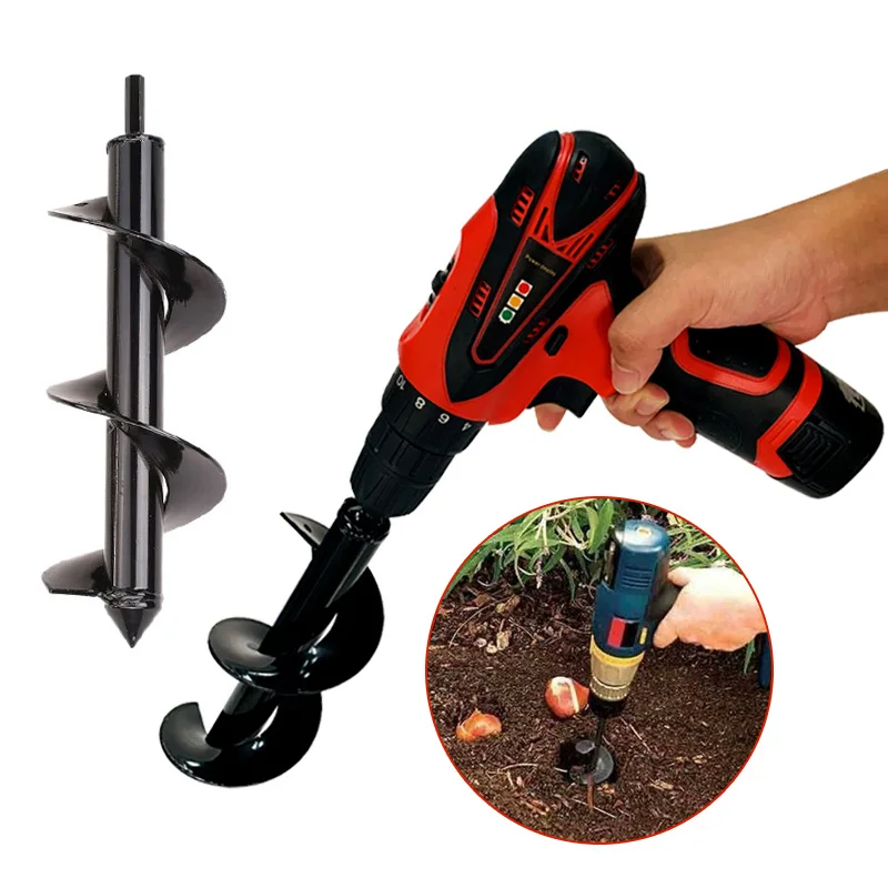 

NEW Garden Auger Spiral Drill Bit Earth Auger Hole Digger Tools Irrigating Planting Machine Drill Bit Fence Borer Garden Tool