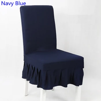 

Navy Blue colour lycra chair cover with skirt all around the chair half style spandex chair cover wedding party home decoration