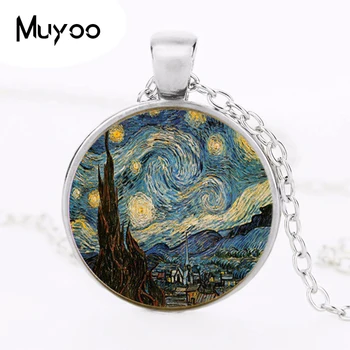 

Starry Night Pendant, Starry Night Necklace, Vincent van Gogh Pendant Bronze Vintage Necklace Best Friend Gift HZ1