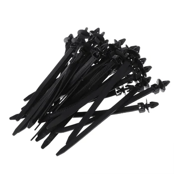 

2019 New 30 Pcs Universal Nylon Black Car Auto Cable Strap Push Mount Wire Tie Retainer Clip Clamp