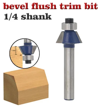 

1pcs 1/4 Shank wood router bit Straight end mill trimmer cleaning flush trim corner round cove box bits tools Milling Cutter