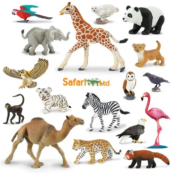 

1PC a Hand engraving Artwork Safari genuine bulk simulation animal model toy wild small animal cub parrot Owl