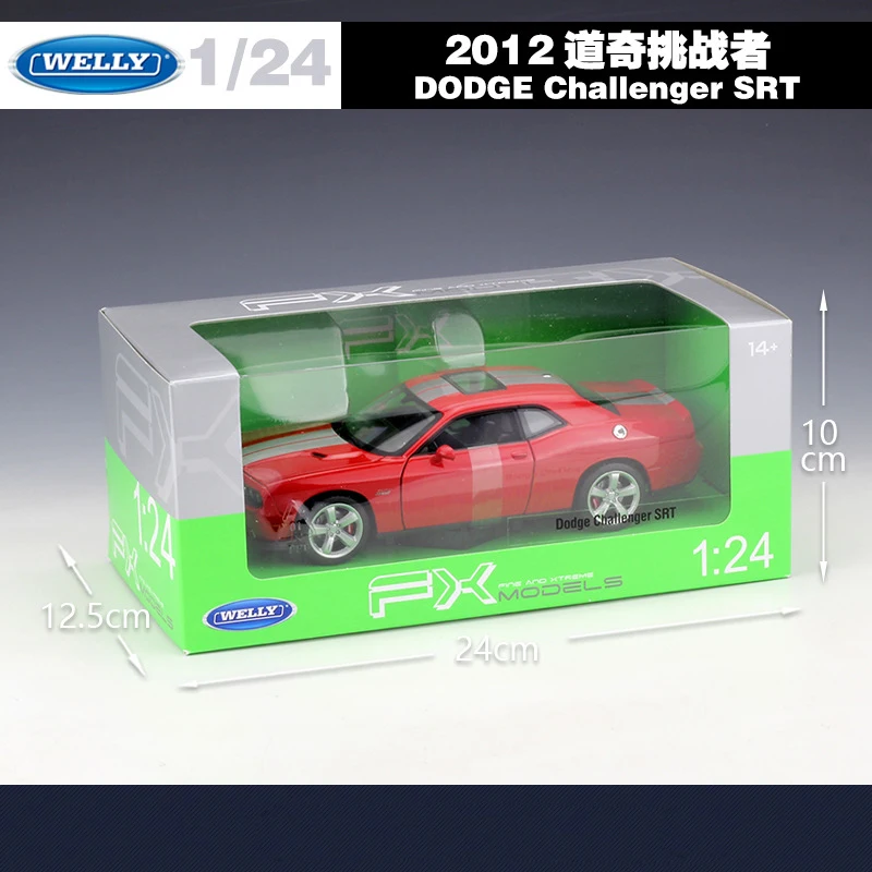 Welly литой 1:24 металлический симулятор модель автомобиля DODGE 2012 Challenger SRT спортивный