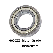 2 pçs/lote 6000ZZ Rolamento de Esferas Profundo do sulco Rolamentos Do Motor Grau 6000-ZZ 6000ZZ 10*26*8mm 10*26*8 52100 Material de Aço Cromado