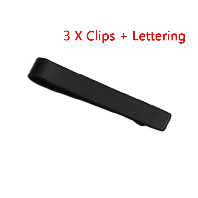3pcs Black Школьные офисные принадлежности, металлический кошелек, офисные украшения, зажимы из нержавеющей стали, мужские Зажимы для галстука, логотип лазером на заказ, бумажные напильники - Цвет: 3pcs Black