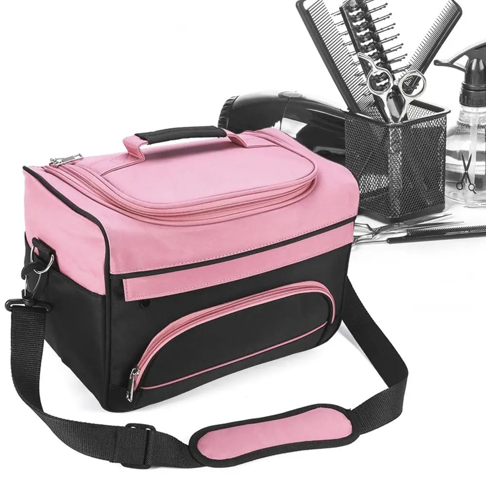 

Large Women Cosmetic bag Multi-functional Hairdressing Tools Carrying Case Durable Cosmetics Storage Bag with Adjustable Strap
