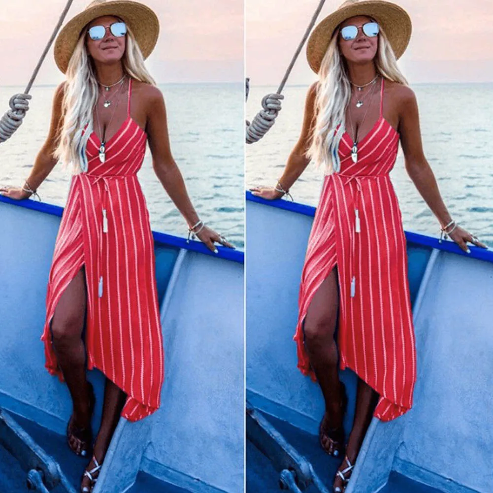 YJSFG дом Для женщин праздничные платья Strappy длинное платье женские летние пляжные