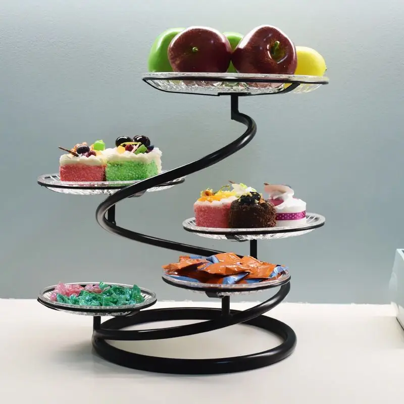  2019 Brand European Wrought Iron Multi-function Fruit Cake Stand Afternoon Tea Snack Tray Storage R