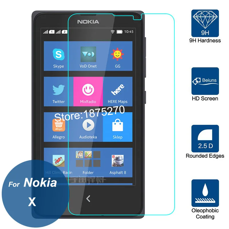 For Microsoft Nokia X Tempered Glass 2.5D 9H Screen Protector Safety Protective Film On Lumia A110 1045 RM-980 Dual Sim | Мобильные