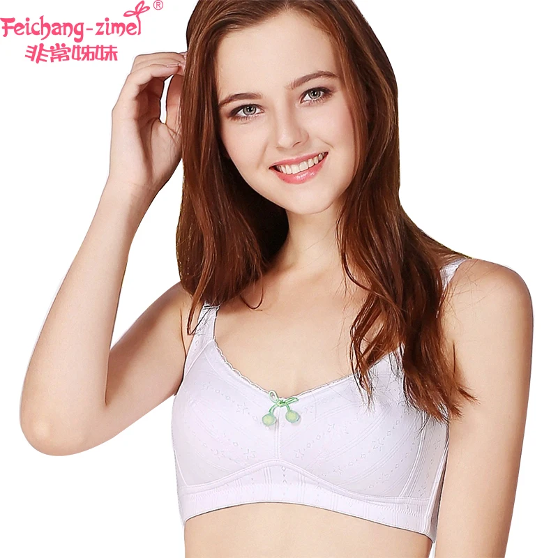 Free Shipping Feichangzimei Girls Underwear Girls Bra Cotton White