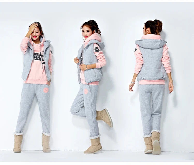 3 pieces Set Autumn and winter new Fashion women suit women tracksuits casual set with a hood fleece sweatshirt three pieces set 3 pieces Set Autumn and winter new Fashion women suit women tracksuits casual set with a hood fleece sweatshirt three pieces set