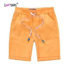 LOKTARC лето малыша шорты для женщин с пуговицами эластичный пояс по колено брюки девочек мальчиков Drawstring Твердые хлопчатобумажные шорты