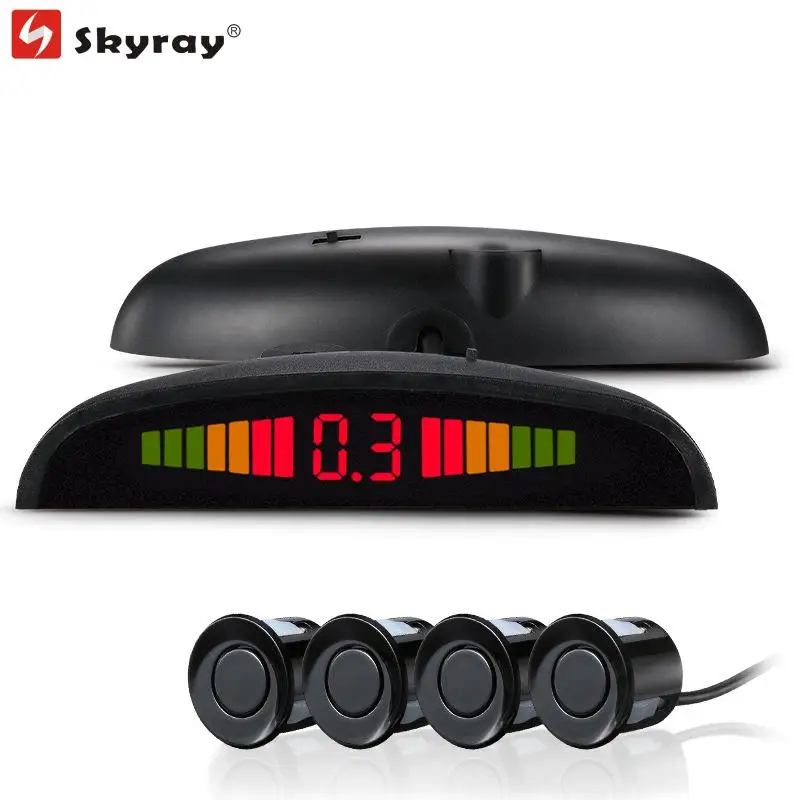 4 Sensors LED Display Buzzing Sound Alert Back Up Reversing Parking