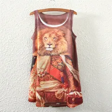 2017 summer new style female sleeveless woemn t shirt Lions general logo lady Loose Short sleeve