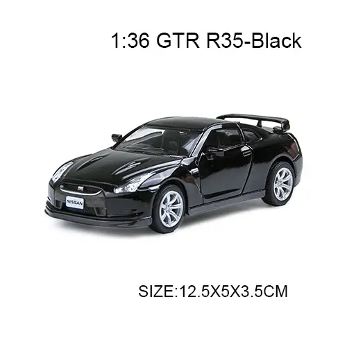 Gtr R35 Black 1 36 2 Open Door Alloy Model Car Sports Car Diecast