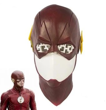 

The Flash Helmet Halloween Cosplay Accessories The Flash Season 5 Barry Allen Flash Helmet Latex Mask Costume