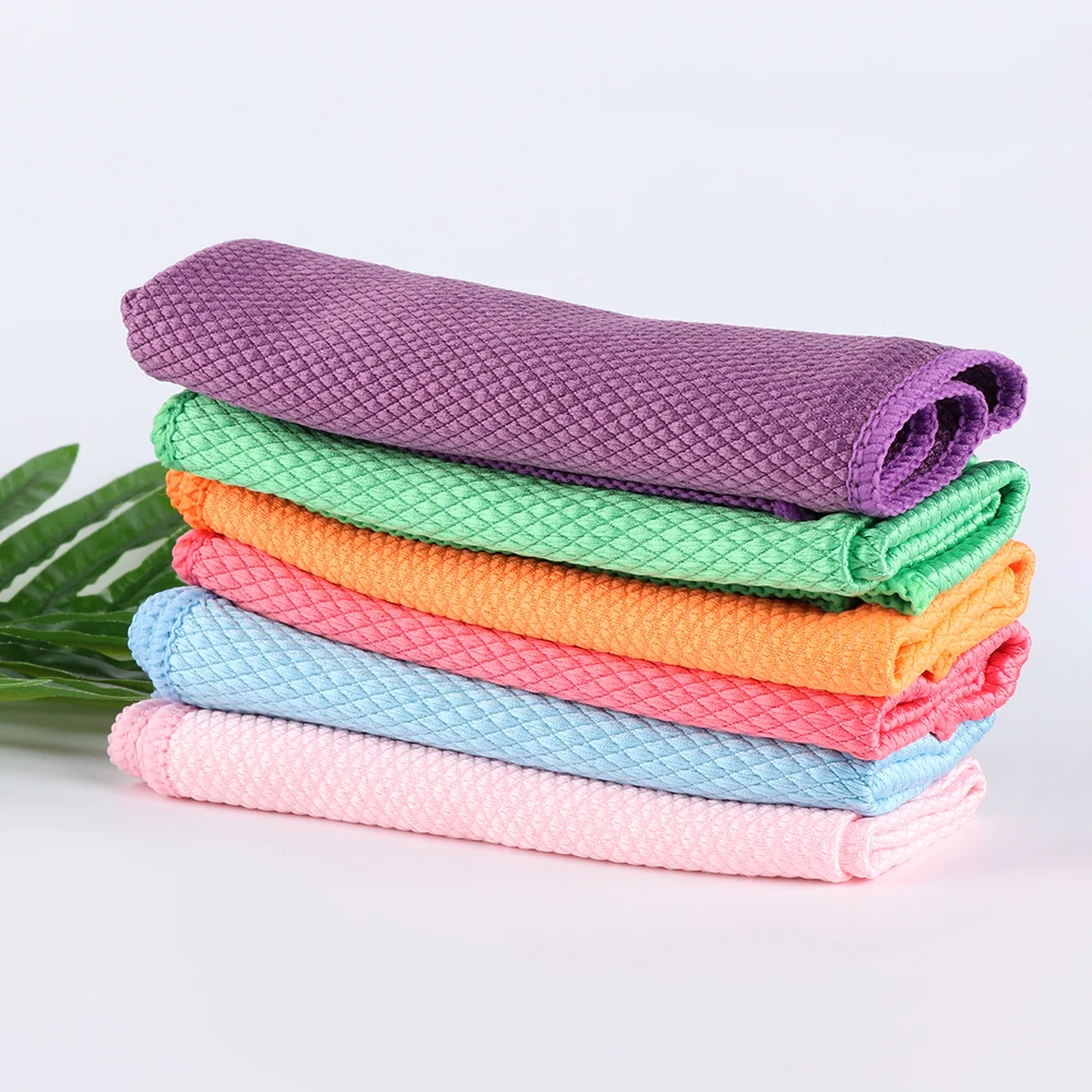 

1/3Pcs Household Glass Window Cleaning Cloth Kitchen Absorbent Dishcloth Home Cleaning Rags Kitchen Washing Towel Scouring Pad