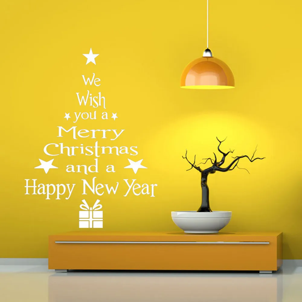 Xmas Vinyl Removable 3D Wall Sticker Christmas Tree Decals For