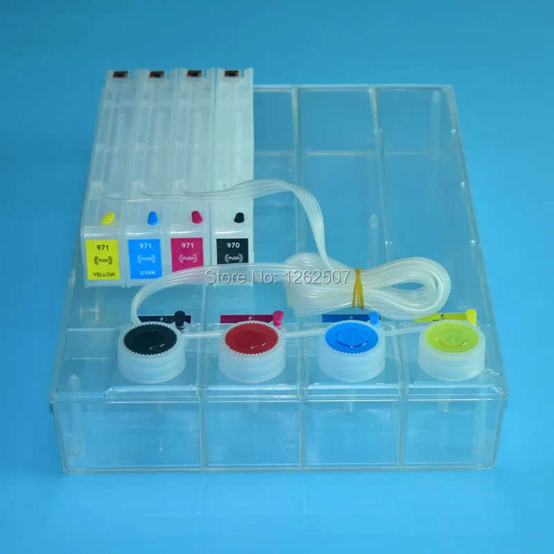 Sistema de Abastecimento de Tinta para hp Tanque de Tinta para hp Tanque de Tinta Boma-team Ciss Contínuo Super X576 X476 X451 X551 1000 ml - Color 970 971 3 Computador e Escritório