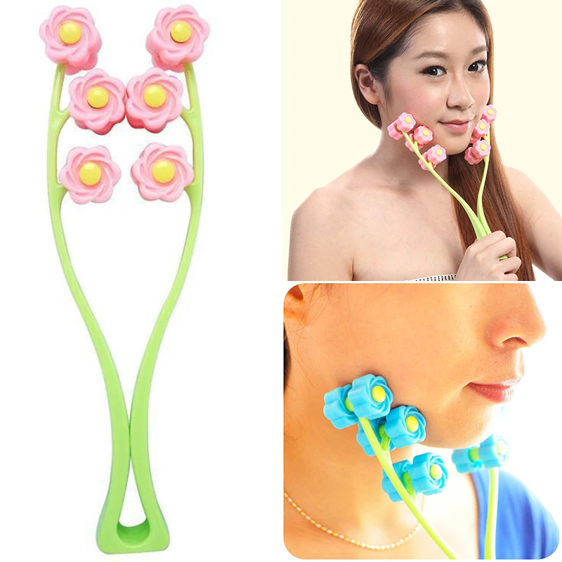 

Face Massage Roller Slimming Face Facial Skin Preventing Wrinkles Wheel Flower Type Elastic Facial Massager Face-Lift Massage