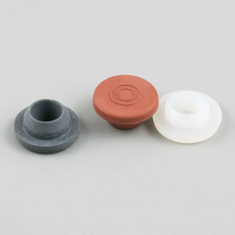 Butyl Silicone Red Rubber Stopper for 13mm 20mm flip off cap bottle vials 100pcs