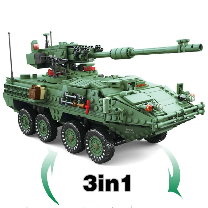 Строительные блоки H & HXY военный тематический танк M1A2 ABRAMS MBT KY10000 1 смена 2 игрушки