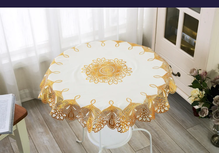 

YJ-2757# Golden Diameter 70cm Round PVC Mat table cover cloth for hotel dining cushion Place mats/Anti-skidding