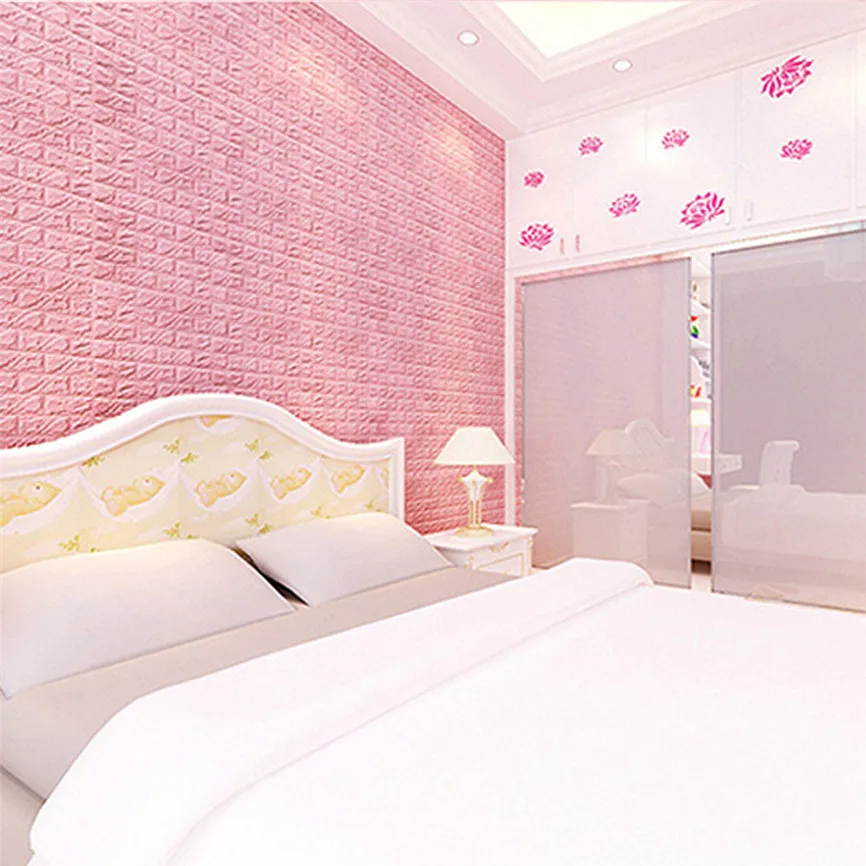  PE Foam 3D Wallpaper DIY Wall Stickers  Wall  Decor Embossed 