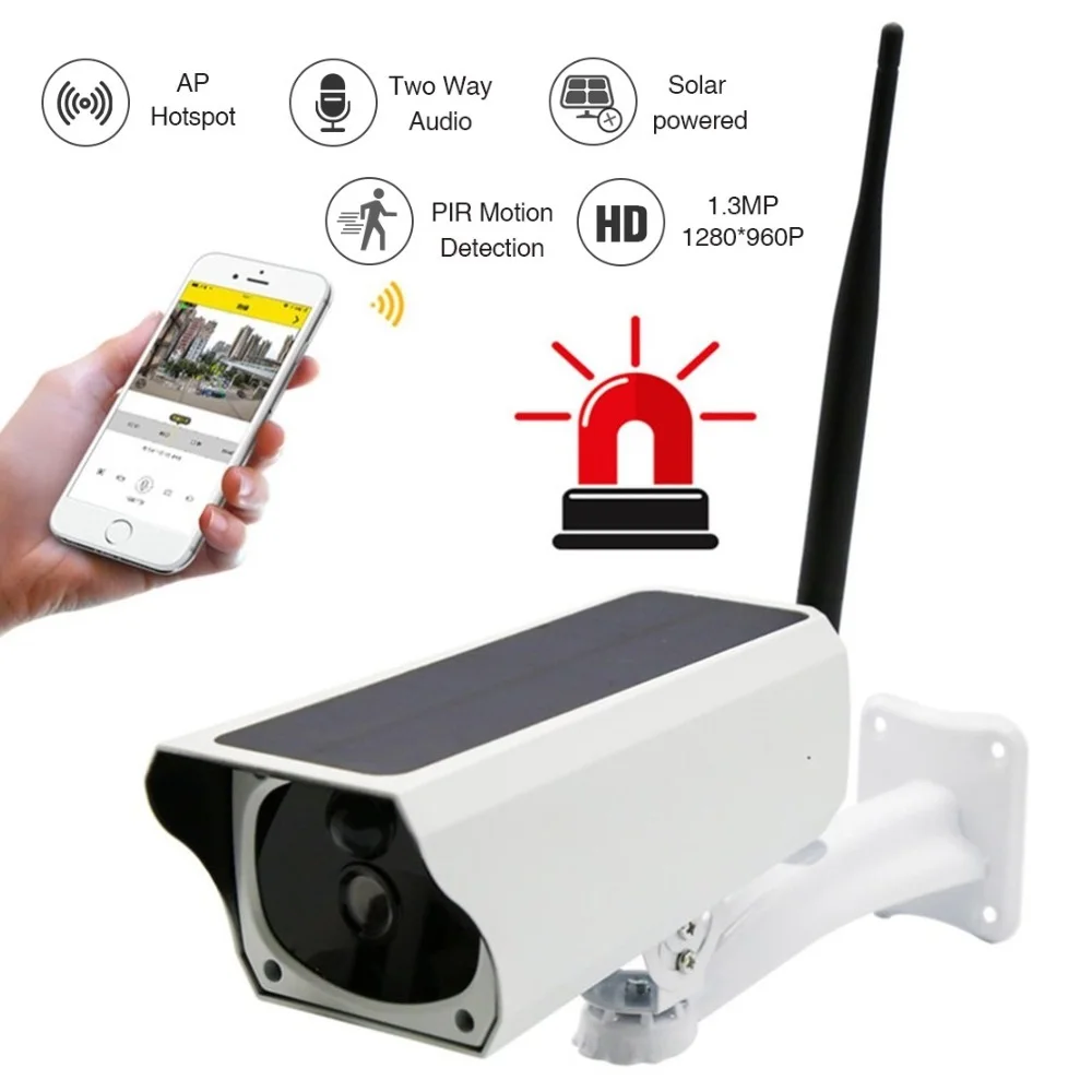 

NEW Solar Wireless IP Camera 1080 P WiFi Waterproof Security Bullet Camera IR Night Vision Surveillance CCTV Outdoor Webcam