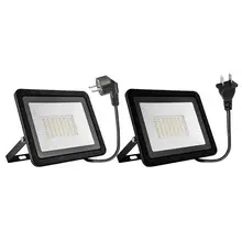 50 Вт ультратонкий 64 Светодиодный прожектор AC180-265V IP65 Открытый Путь Настенный светильник штепсельной вилки