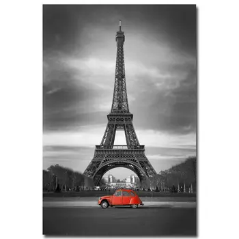 

NICOLESHENTING Paris Eiffel Tower City Art Silk Fabric Poster Print 12x18 24x36 inch Cityscape Wall Picture Room Decoration 19