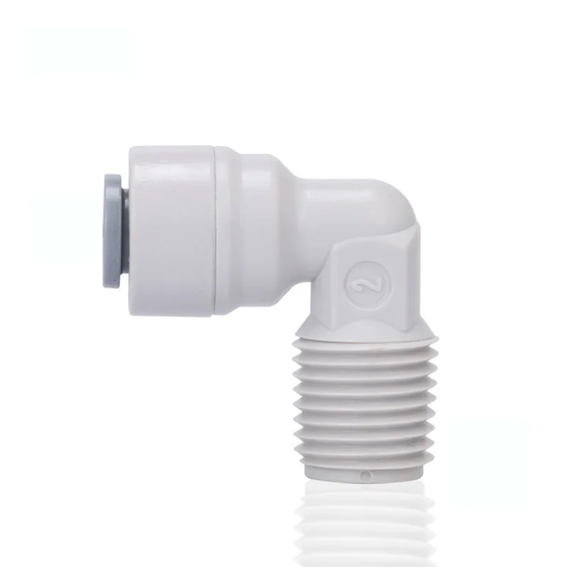

1/4'' NPT Male Thread - 1/4'' OD Tube RO Water Filter Quick Connector Elbow Tight Junction PE Pipe Fitting