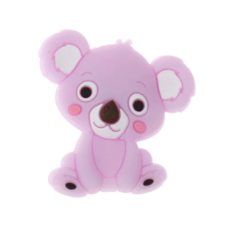 Fkisbox 15 шт. милые коала бусины Мини Силиконовые игрушка в виде животного бисера Bpa бесплатно младенцев бижутерия для прорезывания зубов решений пустышка подарки для новорожденных