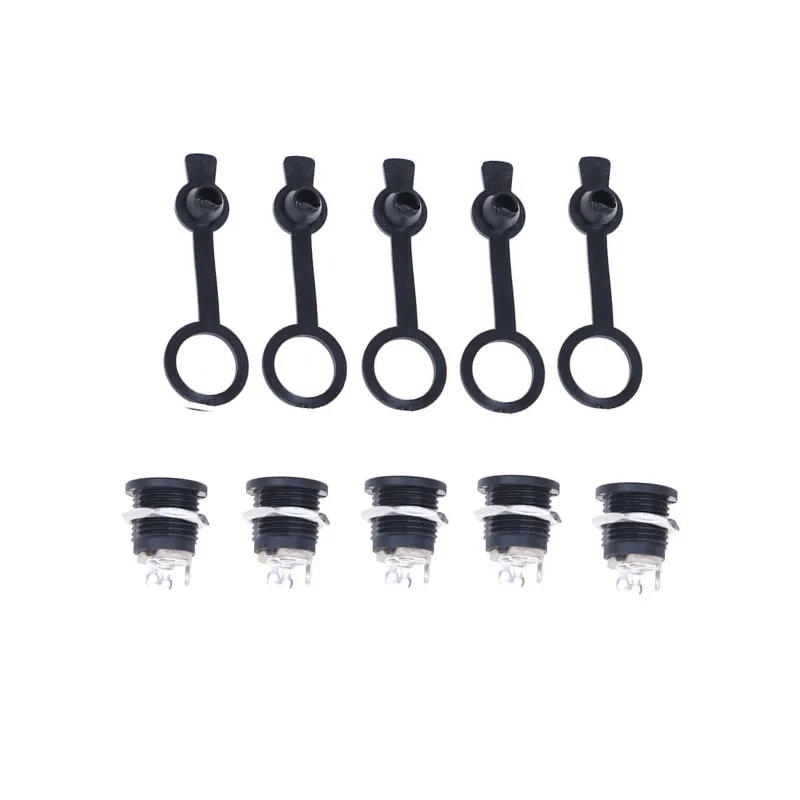1set High Quality DC 5.5*2.1 / 5.5*2.5mm Power Socket/ Connector Panel Mounting With Waterproof Cap | Обустройство дома
