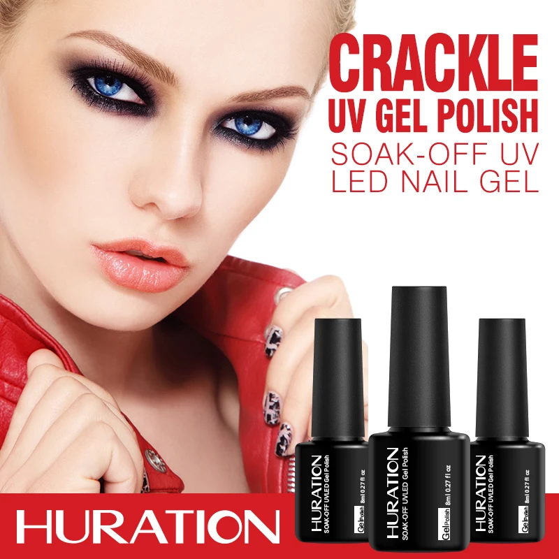 Huration Crackle UV Gel Nail Polish colour Led Lamp Nail Glue Crack