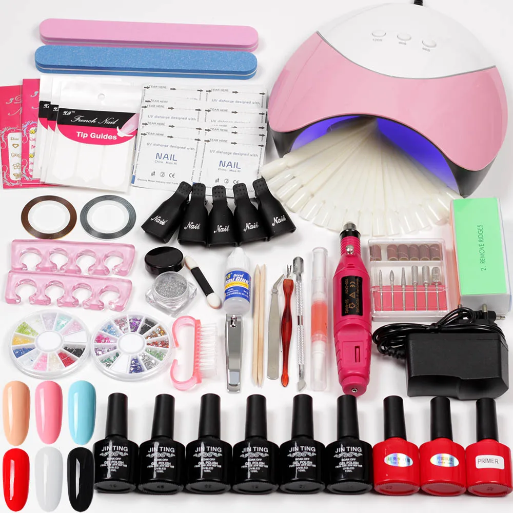 

80W sun X5 UV Lamp Gel Nail Soak Off Top Coat Gel Nail Polish Kit Manicure Set Nail Polish Set Electric Manicure Handle Kit
