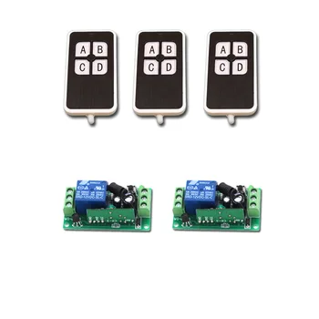 

New 4Key 1CH Wireless Remote Control System Teleswitch 3Transmitter and 2 Receiver Universal Gate Remote Control /Radio Receiver