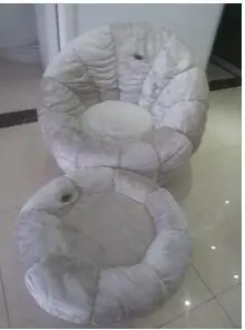 

Small family living room lazy person sofa. Solid wooden pumpkin chair ..