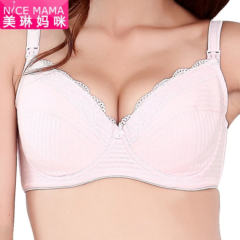 Nice mama nursing bra push up clasp shoulder strap maternity underwear