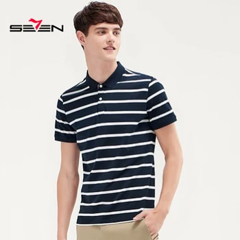 

Seven Men's Striped Polo Shirts fashion Style Summer short sleeve polo shirt men 2019 High Quality Tops&Tees 116T58130