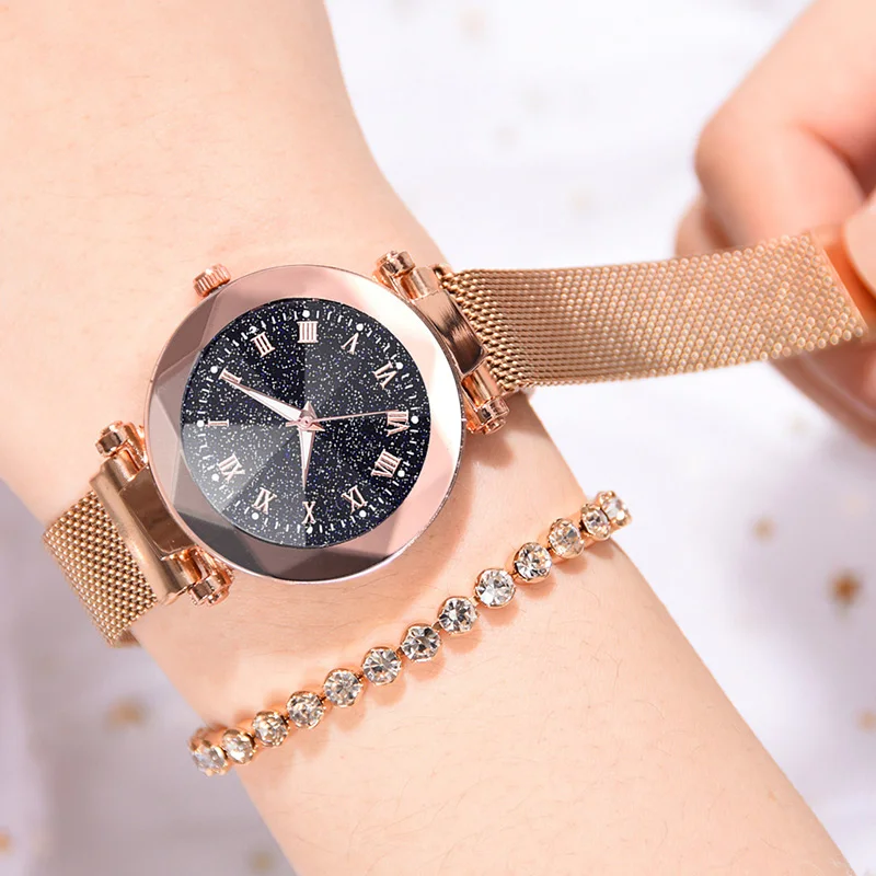 

Luxury Bracelet Quartz Watches For Women Ladies Magnetic Starry Sky Watch Fashion Quartz Clock Zegarek Damski Relogio Feminino