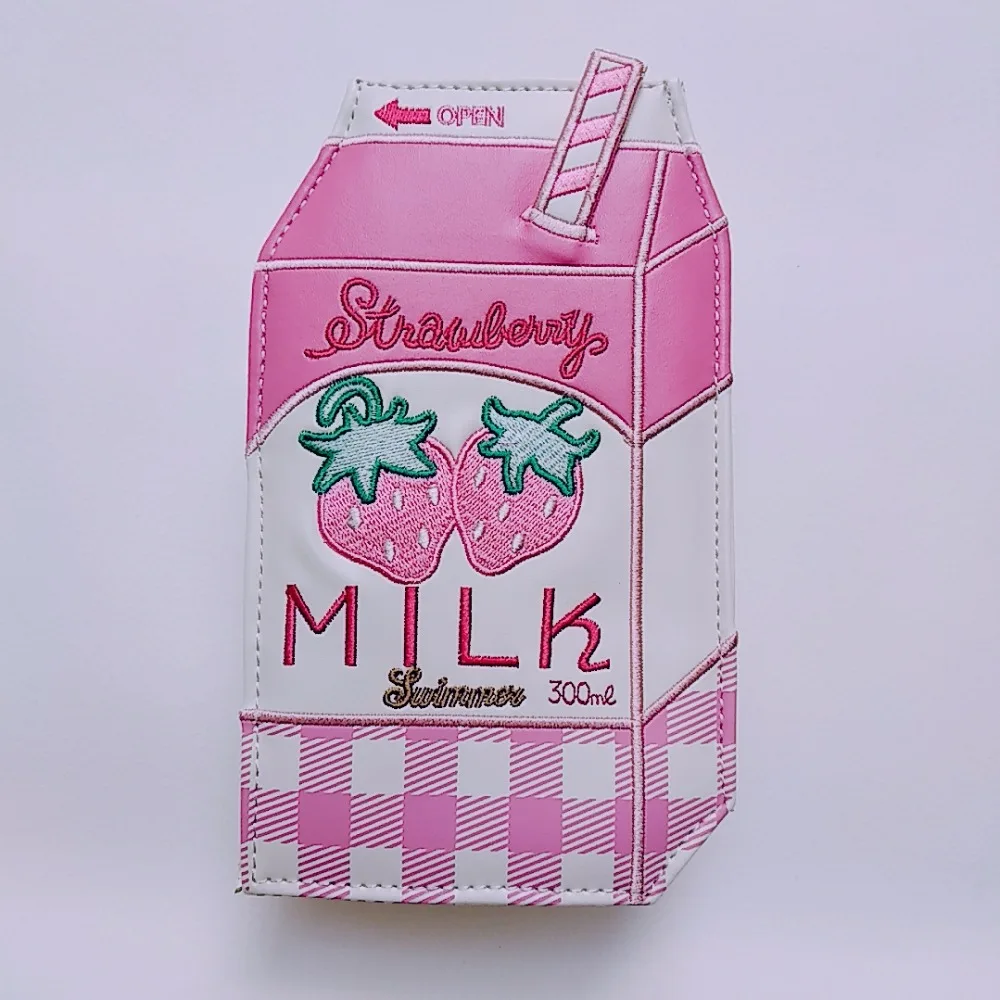 Сумка мессенджер с вышитыми буквами в клетку Kawaii японский кошелек на молнии