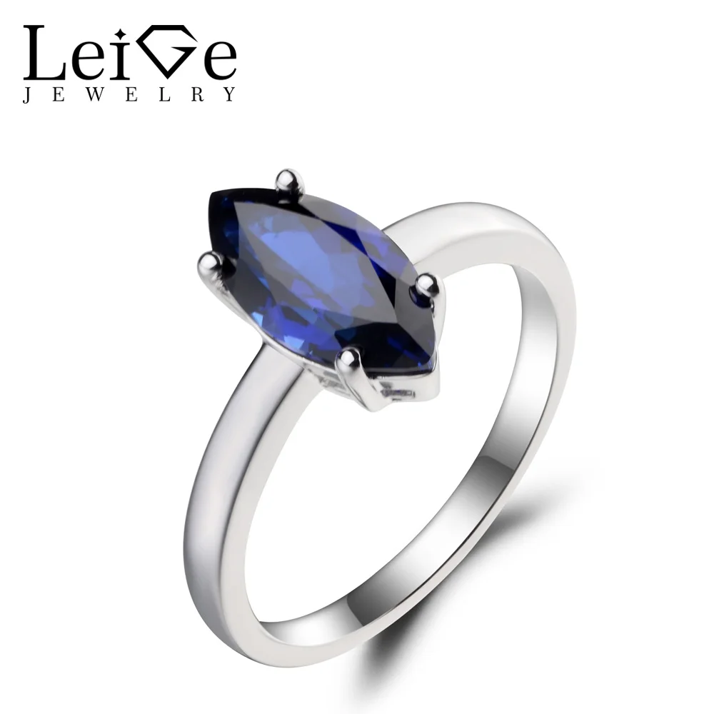 Leige Jewelry Blue Sapphire Ring Promise Ring September Birthstone