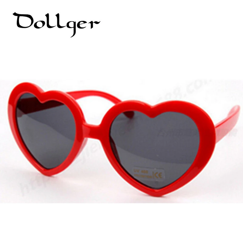 Red heart shaped sunglasses girls brand designer women's sun glasses