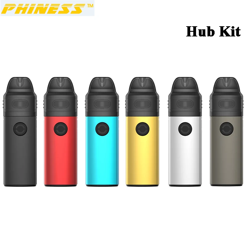 

Original Phiness Hub Pod Kit 5W-25W MOD with 950mAh Battery and 3ml Cartridge Tank with HUB Mesh Coil Electronic Cigarette Vape