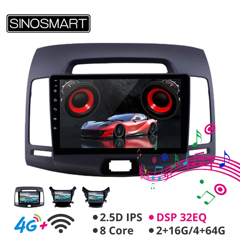 

Sinosmart Android 8.1 Car GPS Navigation Autoradio for Hyundai Elantra Avante MD IX35 2008-2011,2012-2015 2din IPS/QLED Screen