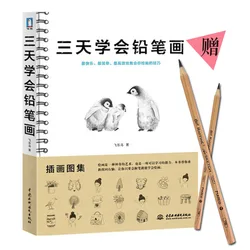 Livre chinois à trois jours pour apprendre, crayon, dessin, tutoriel, bâton à la main, livre de base avec deux crayons 